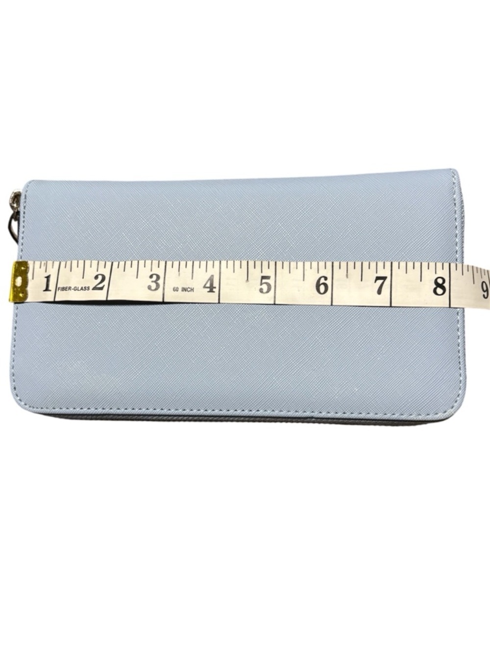 Steve Madden Light Blue Zip Clutch with Silver Bar - Picture 8 of 10